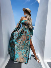 Paislee Smocked Off The Shoulder Maxi Dress Ins Street